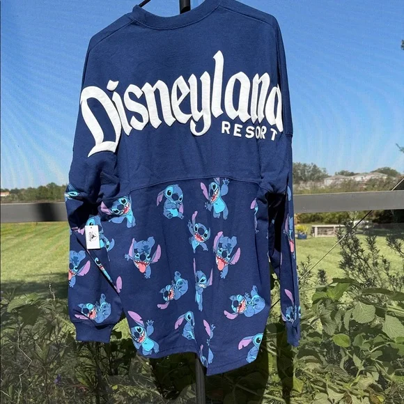 Disneyland Resort adult unisex Navy Stitch Sweatshirt - Picture 2 of 6
